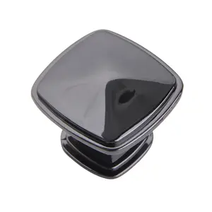 Utopia Alley HW341PLGM021 Merle Deco Square Cabinet Ring Pull Knob - Decorative Cabinet Drop Pull Knobs for Cabinets and Drawers - Vintage Cabinet Hardware with Hand Finished Weathered Nickel - Metal Drawer Pull Knobs 1.3"