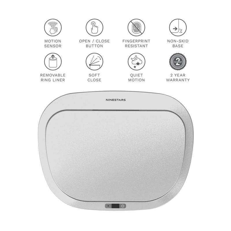 Motion Sensor Trash Bin 21 Gallon and 13 Gallon, Automatic Touchless Infrared Motion Sensor Trash Can, Heavy Duty Stainless Steel Base Trash Bin