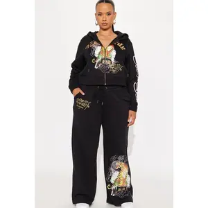 Ed Hardy Tiger Cliff Wide Leg Pant - Black Y