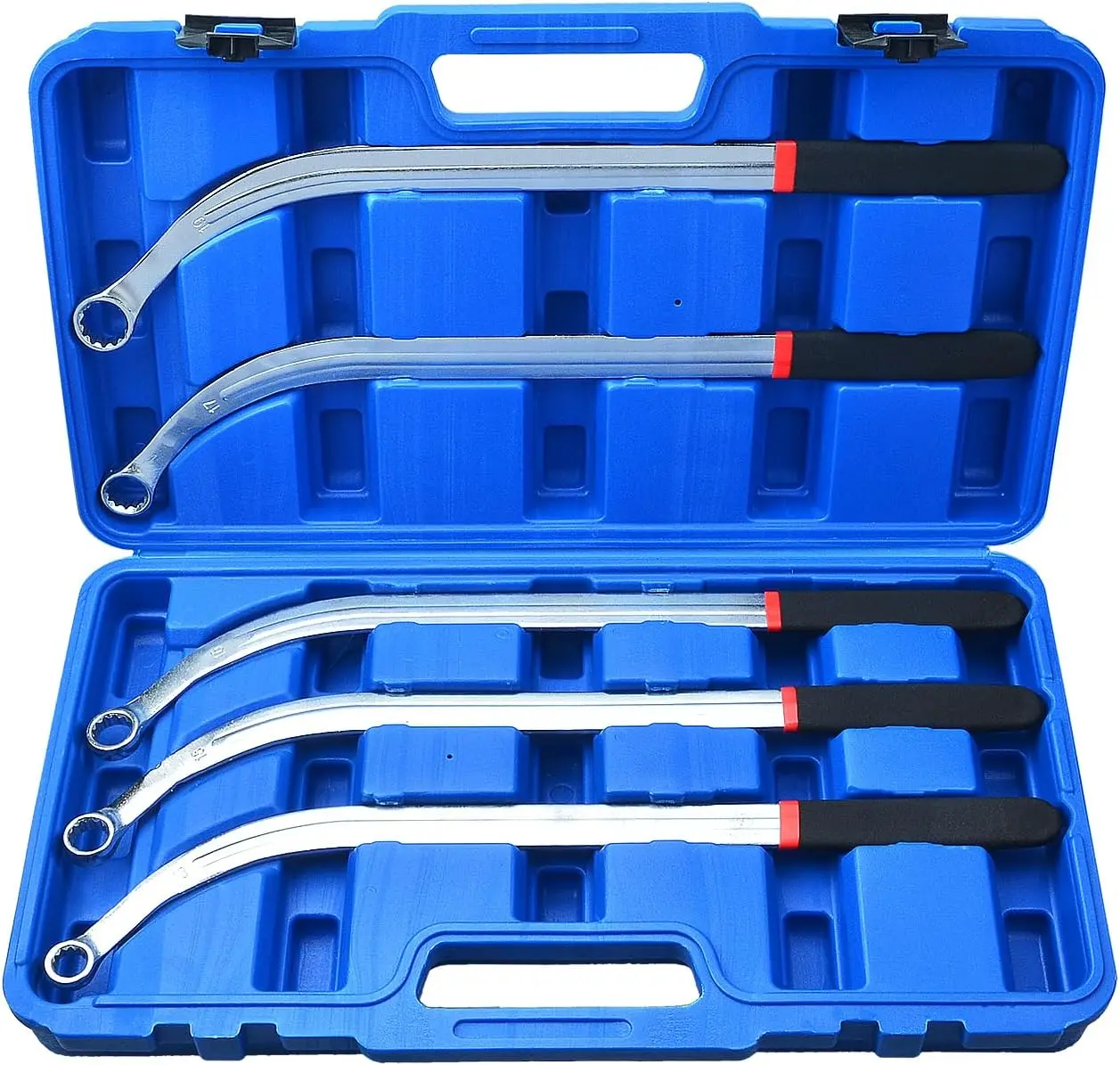 5PCS Serpentine Timing Belt Wrench Removal Set Tensioner Pulley Tool Kit 13-19 mm 12 Point Wrench Engine Belt Remover Installer