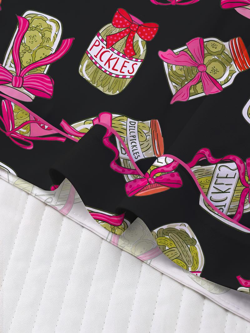 Elegant women's sleepwear set with knitted fabric short sleeved button top and shorts, pickled cucumber print home clothes, casual one-piece cartoon pattern sleepwear combination, lemon design essential short sleeved fashionable women's pocket style