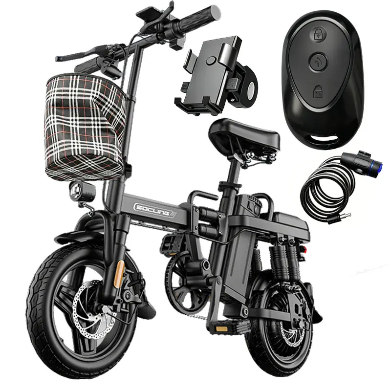 14-Inch Foldable Commuter Ebike, Portable Commuter Bicycle with 1000W Motor, 15Ah Removable Battery, 38-mi Range, LED Display, Dual Disc Brakes & Car Trunk Storage Compatibility