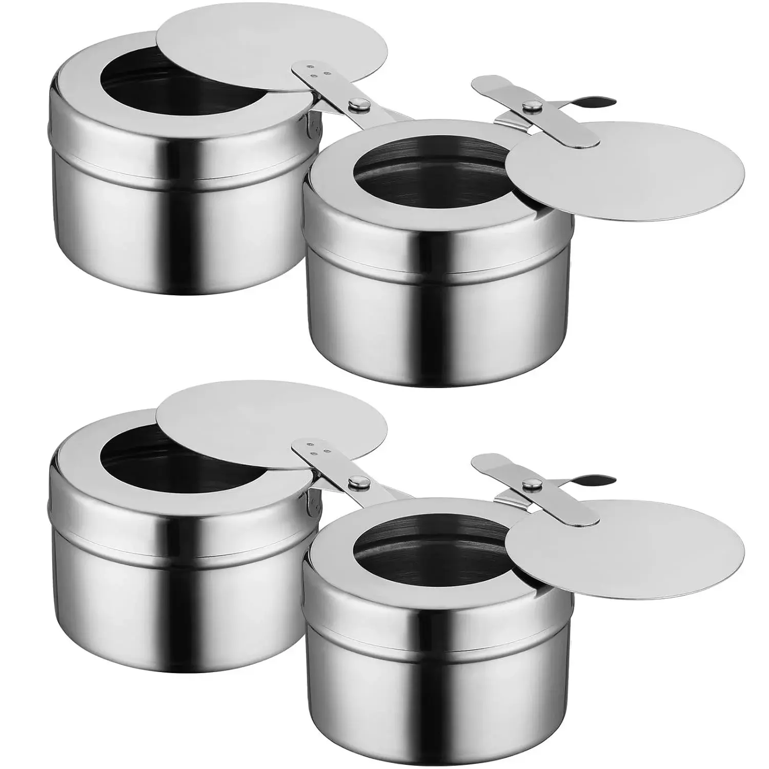 Stainless Steel 4-Piece Airtight Kitchen Storage Canister Set with Easy-Lock Insulated Lids, Non-Plastic Food Containers for Buffets, Barbecues (Fuel Not Included), Airtight Container Set