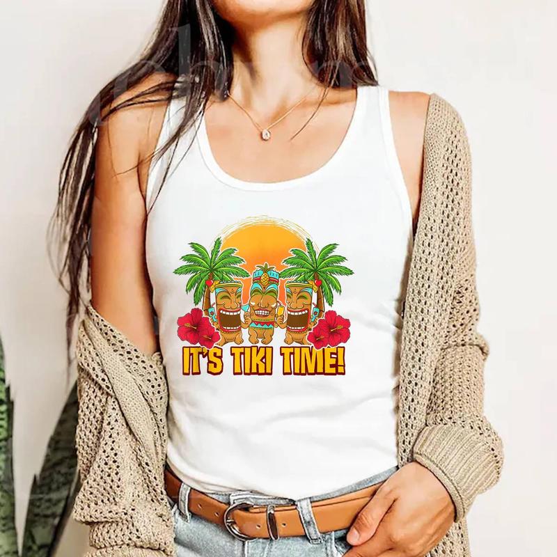 Tiki Polynesian Hawaiian Beach Vacation Funny Tank Top