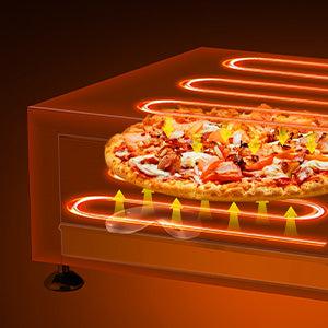 【GARVEE】Electric Pizza Oven, Countertop 12 Inch Pizza Maker with Timer and Adjustable Temperature, Stainless Steel Indoor Pizza Oven with Upper and Lower Uniform Heating Tubes