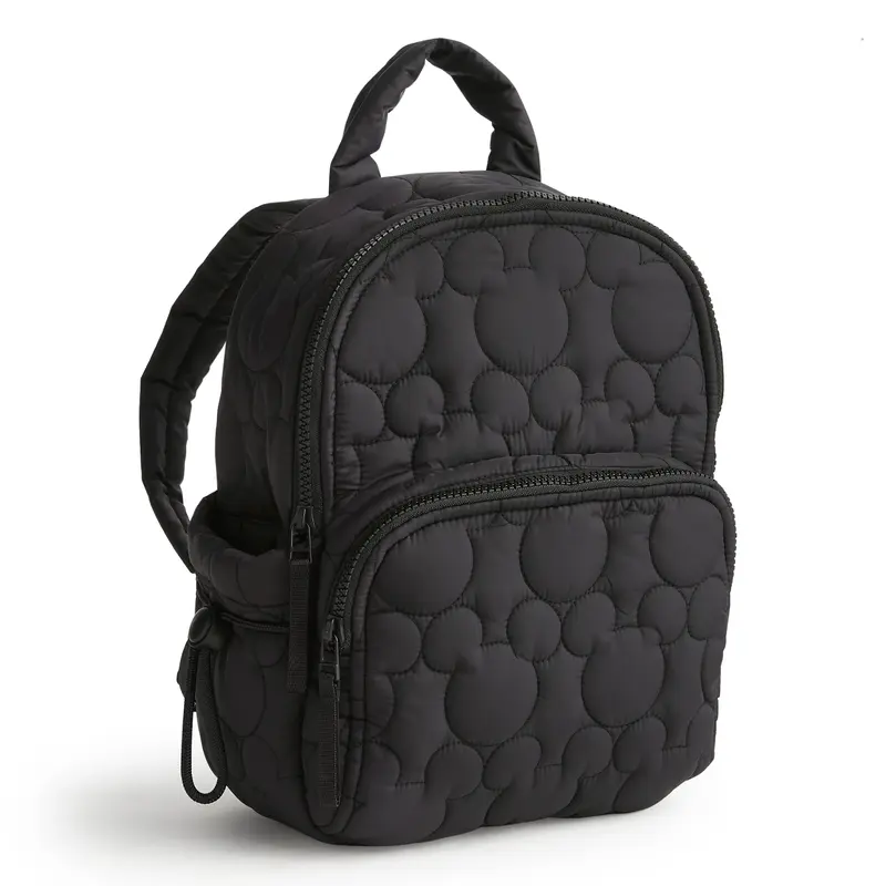 Vera Bradley Quilted Compact Backpack Black Frosted Floral Travel School Utility Vera Bradley Backpack Padded Bags & Handbags for Women for  main image 3