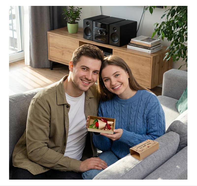 Will You Be My Valentine Card – Handmade Matchbox Gift with Mini Rose Gift, Cute Romantic Surprise for Her or Him, Perfect for Anniversary, Valentine’s Day & Couples