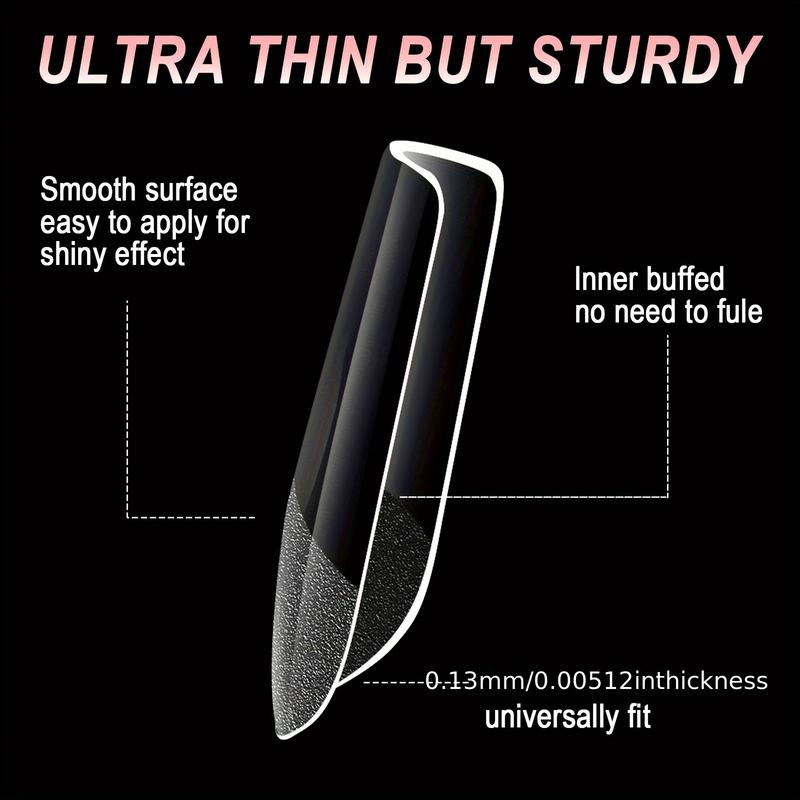 600pcs Soft Gel Nail Tips, Half Matte Clear Acrylic Nail Tips Pre-shaped False Nail Tips For Nail Extension Manicure Tools For Nail Art salon