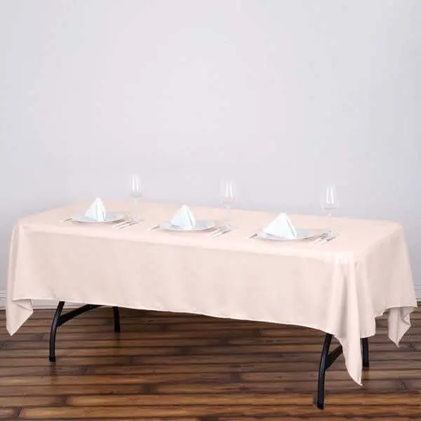 Blush Pink Polyester Rectangle Tablecloth - 60"x102", Wrinkle-Resistant, Home Accessory for Household Kitchen Linen Textile