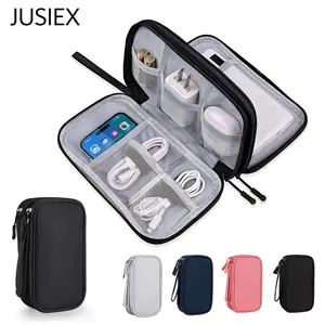 JUSIEX Travel Cable Organizer Pouch Electronic Accessories Carry Case Portable Waterproof Double Layers All-in-One Storage Bag for Cord, Charger, Phone & Earphone, Travel Essentials for Men Women