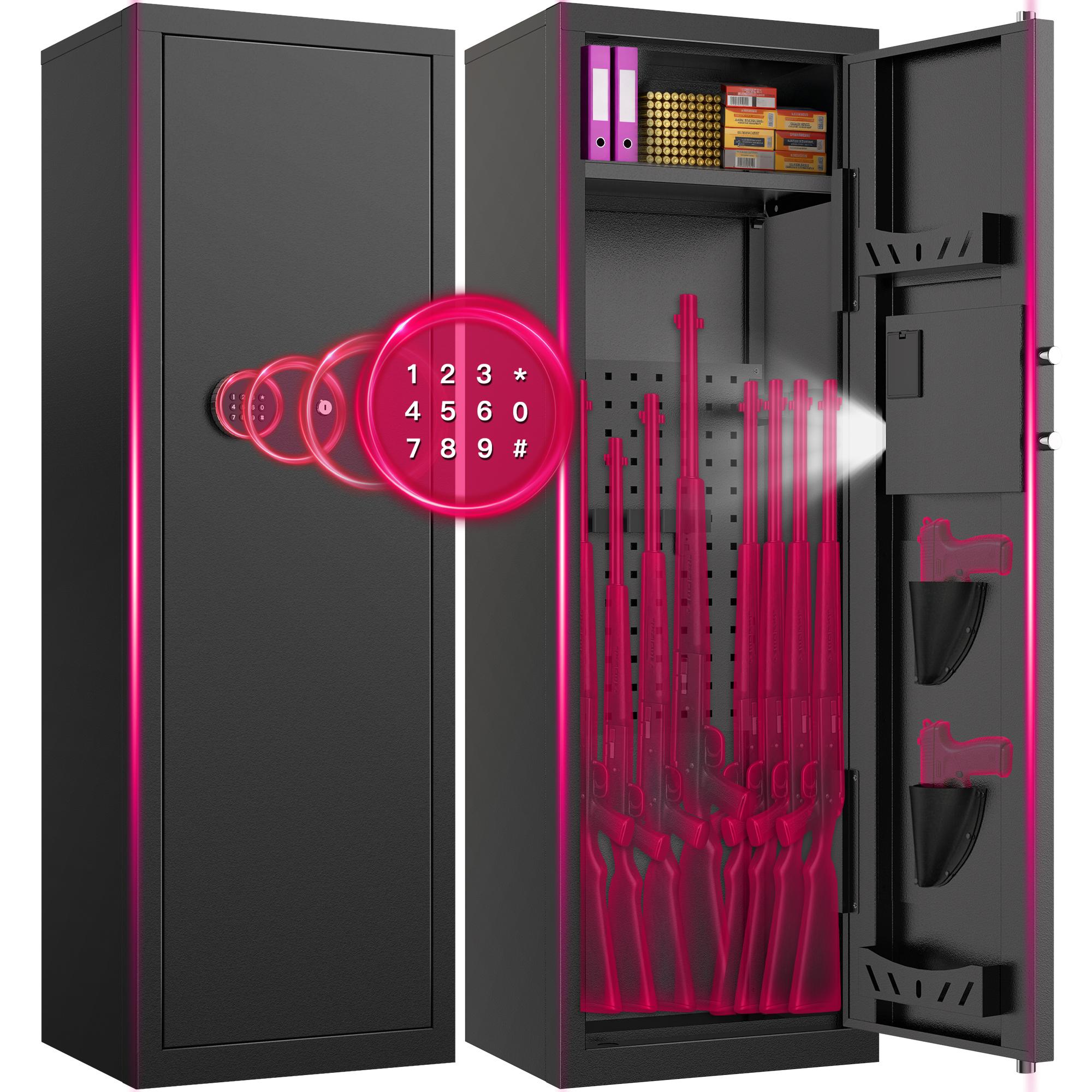 ACTIGER Gun Safe for Rifles and Shotguns - Large Capacity Pistol Storage Cabinet - Heavy Duty Steel Security Box for Home & Office - Quick Access Firearm Safe with Easy Assembly