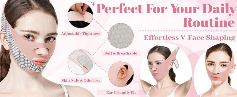 Adjustable V Line Sleep Strap: Prevents Mouth Breathing & Tightens Jawline – Overnight Face Slimming Mask for Contouring and Nasal Breathing Support（ From chin to the top of the head: 23-26.5 inches）