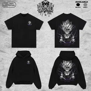 Vintage Gohan Awakened Acid Washed T-Shirt Unisex Oversized Anime Manga T-Shirt Heavyweight Cotton Tee for Anime Fans, Dragonball merch, T-shirt anime gift, Anime Streetwear, graphic tees