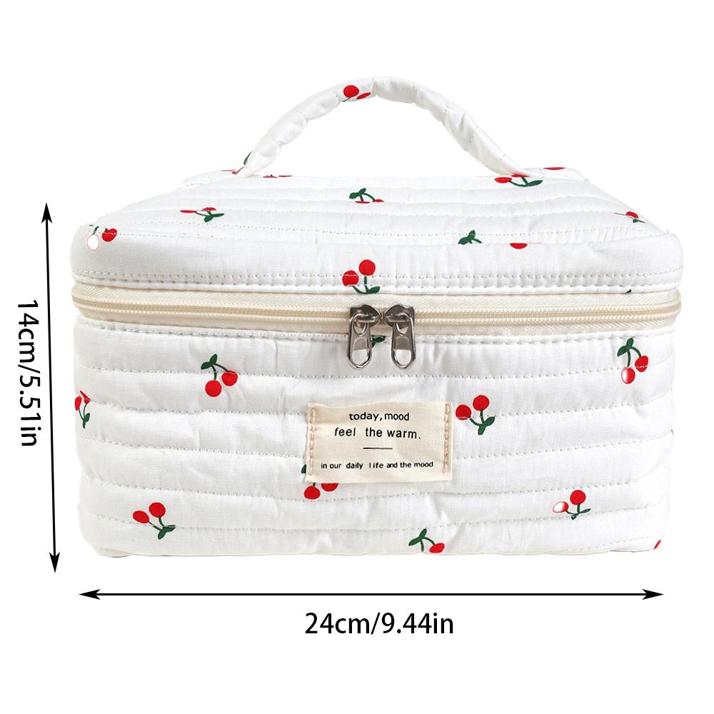 3-piece cherry pattern set, lightweight, multifunctional, stylish zipper design storage bag, suitable for daily use, leisure travel, portable storage bag for storing cosmetics, jewelry, and accessories