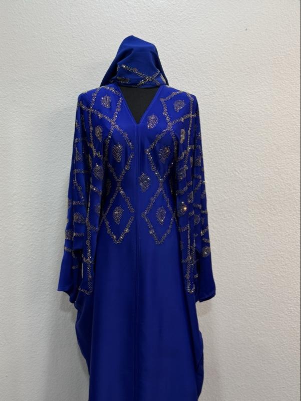 Dubai Butterfly Style Abaya - with Intricate Embellishments and Long Sleeves