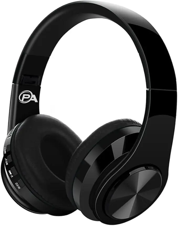 Gaming Headphones, Wireless Bluetooth Over-Ear, Black with Color Accents, Built-in Mic, HiFi Stereo Sound, Foldable Design-Gaming Headset