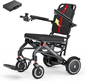 Paiseec Lightweight Electric Wheelchair Foldable, Only 32 lbs, Power Wheelchair for Adults/Seniors, Compact Electric Wheelchair for Travel, Airline Approved, Up to 11 Miles, Outdoor & Indoor