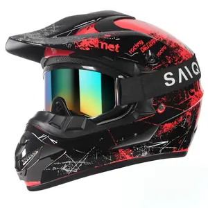 Spark Youth Kids Adult Motocross Helmet - Men Women Off-Road ATV Dirt Bike BMX Full Face Helmet w/ Goggles, Gloves & Mask, DOT Approved