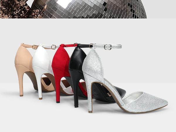 DREAM PAIRS Women's Lacey Pointed-Toe Ankle-Strap Stiletto High Heels Footwear - Gold Heels Shoes for Women, Wedding, Summer Occasions