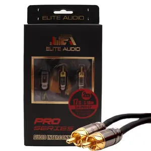 Elite Audio EA-PRO15 15ft RCA Audio Cable – Oxygen-Free Copper, Triple Shielded, Brass Connectors