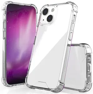 Clear Case for iPhone 13 Mini, Transparent [Aquaflex] Semi-Flexible TPU Phone Cover [with Shock Absorbing Airbag Bumpers]