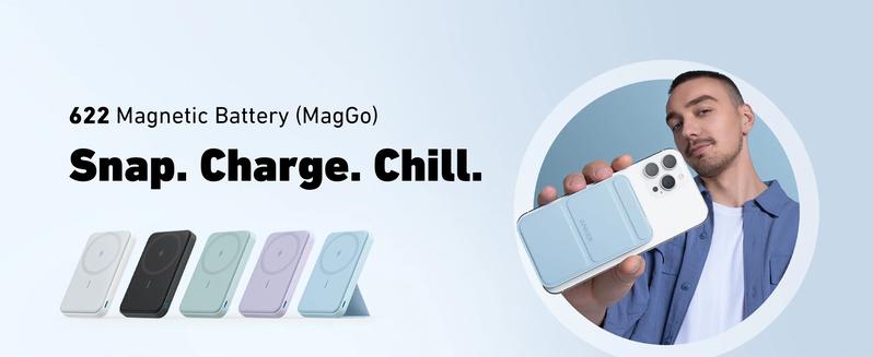 [Limited Offer]Anker 622 Magnetic Battery MagGo, 5,000mAh Foldable Wireless Power Bank with Stand and USB-C Port, Compatible for iPhone 16/15/14/13/12