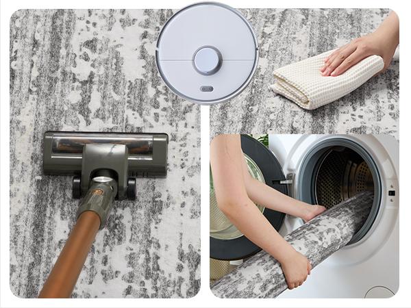 [Clearance] MontVoo Modern Abstract Area Rug, Machine Washable, Minimalist Cozy Vibes, Non-Slip, Soft & Dirt-Resistant, Easy-to-Clean for Living Room, Entryway, Bedroom & Kitchen, Home Decor