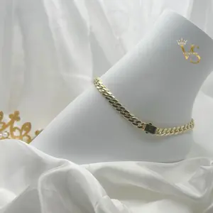 Valdes Luxury #131 – Monaco-style anklet in 14K gold-plated laminated finish