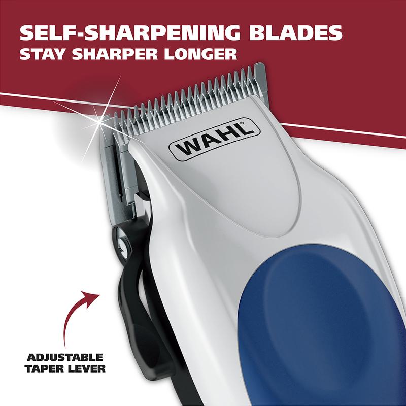 Wahl Clipper USA Color Pro Complete Haircutting Kit with Easy Color Coded Guide Combs - Corded Clipper for Hair clipping & Grooming Men, Women, & Children - Model 79300-1001M