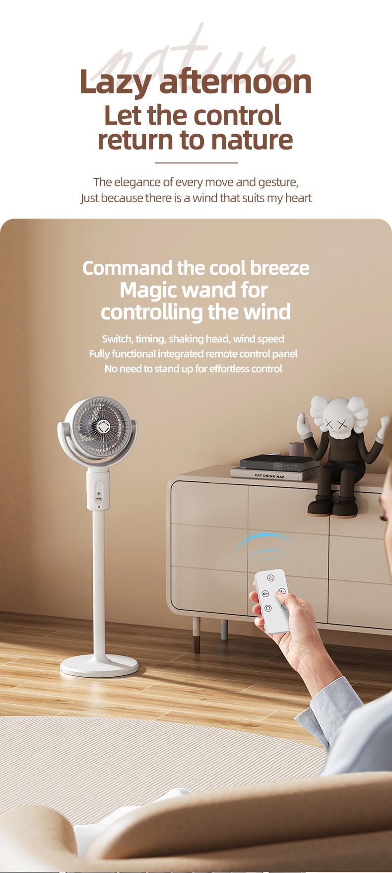 2026 Upgraded 3-in-1 Circulator Fan for Home, Standing & Desktop & Ground Mode, 3D Loop Cooling Oscillating Pedestal Fan with Remote, 9 Speeds, 20dB Quiet DC Motor, 12H Timer Airflow Fan for Bedroom Office