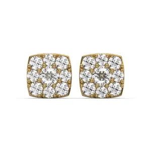Men's Jewelry - VVS Lab Diamond Cluster Stud Earrings For Men | 14K White Gold