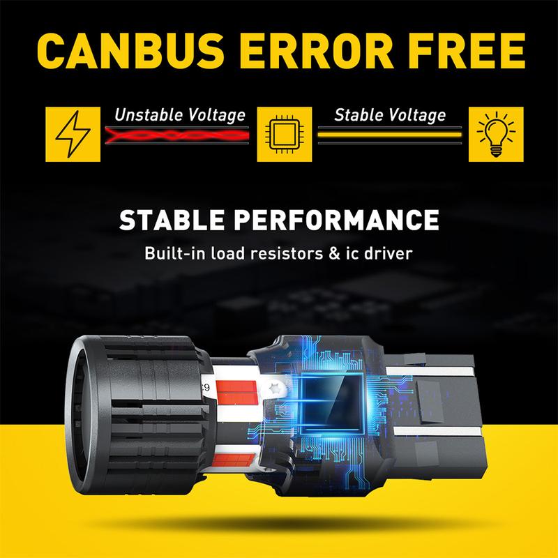 AUXITO Latest CANBUS LED Tail Brake Turn Signal Light Bulbs ,4000LM 600% Brighter,Built-in Resistor ,Anti Hyper Flash,Error-Free,Plug and Play,Reverse Backup Stop Light DRL/Parking Light，Select Bulb Model: 7440 / 7443 / 3156 / 3157 / 1157