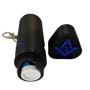 Masonic Square and Compass 3d Printed-PLA-ChapStick Holder Keychain-Screw Top-Made by Past Master Mason for Masons