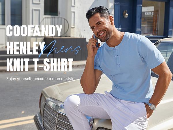 COOFANDY Men's Knit Henley Shirts Short Sleeve Casual Basic Tee Summer Button Soild T Shirts COOFANDY Men's Knit Henley Shirts Short Sleeve Casual Basic Tee Summer Button Soild T Shirts