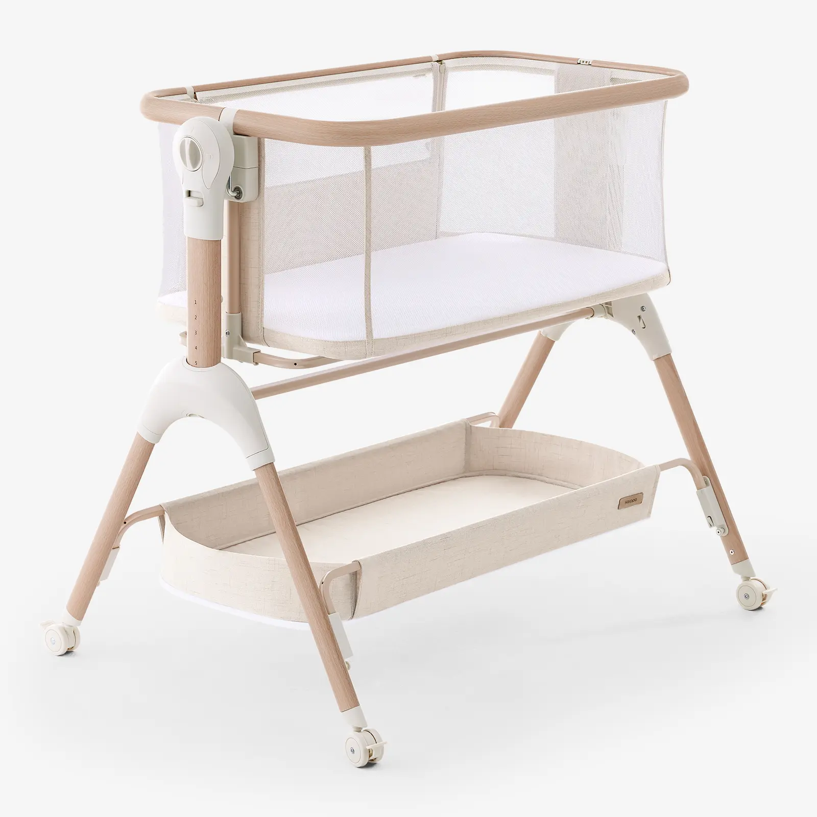 [backtoschool ]HARPPA Cuddly Signature 3-in-1 Rocking Baby Bassinet - Bedside Sleeper with Mattress & Cover (No Sheet), Cradles, Breathable Mesh, 5 Height Adjustable, Large Storage,back to school