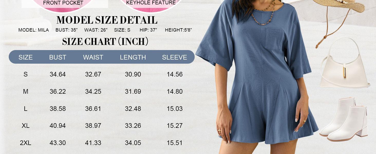 Imily Bela Rompers for Women Spring Outfits Summer Casual Short Sleeve Crew Neck Loose Jumpsuits with Pocket Imily Bela Rompers for Women Spring Outfits Summer Casual Short Sleeve Crew Neck Loose Jumpsuits with Pocket