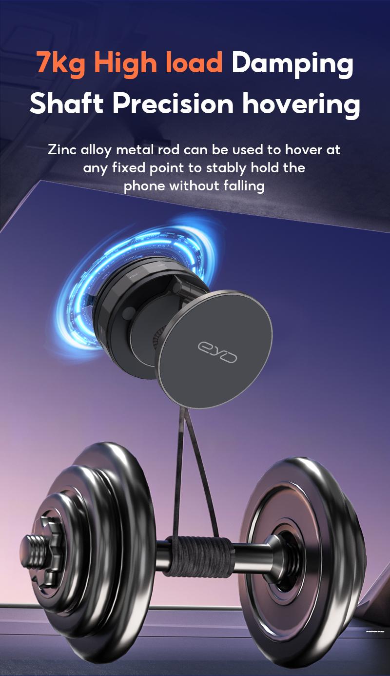 EYD VP05X Magnetic Vacuum Suction Phone Holder, 360° adjustable, strong magnetic adsorption, foldable, universal car and desktop stand.