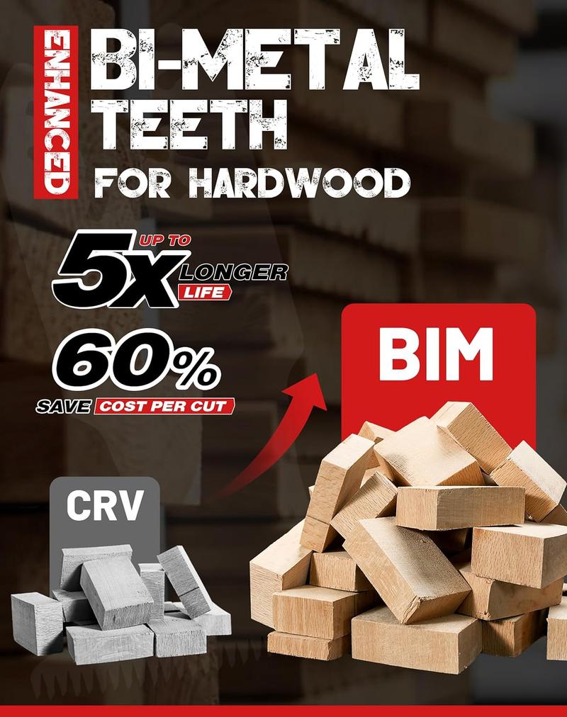 EZARC Bi-Metal Arc Edge Oscillating Tool Blade, Japanese Teeth Oscillating Saw Blades for Clean Cuts in Hard Wood & Plastic, Universal Fit Multitool Blades