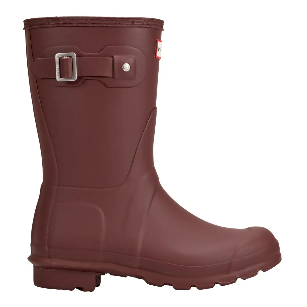 Hunter Womens Original Short Rain Casual Boots Mid Calf Low Heel 1-2" - Purple