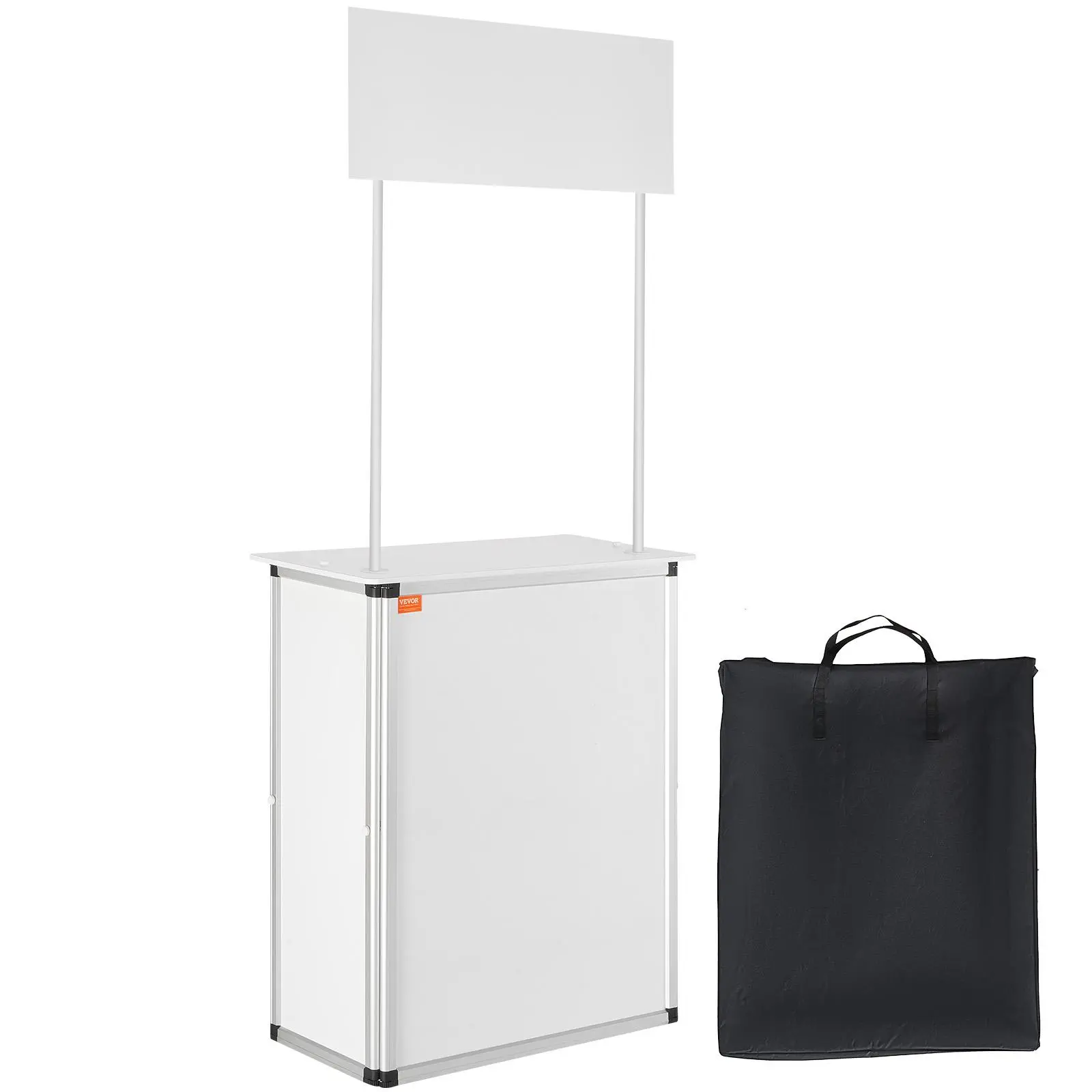VEVOR Foldable Portable Aluminum Promotion Reception Desk Table - 30.91"x14.96"x71.46" Outdoor Display Stand with Wall, Storage Rack, Carrying Bag, 105 lbs Capacity, Assembly Required, for Exhibitions, Restaurants (TikTokShopBlackFriday Deal), Chameleon,,