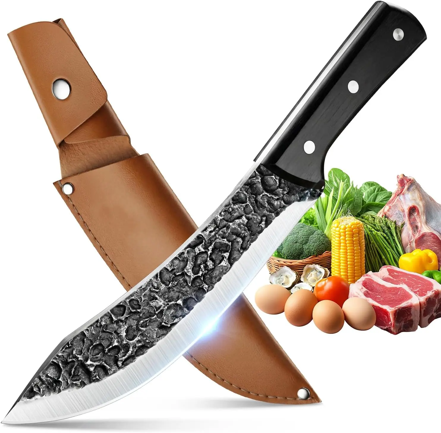 Kitchen Chef Knife Butcher Knife Boning Knife Cooking Knife High Carbon Steel Chef Knife for Kitchen, BBQ & Outdoor Cooking