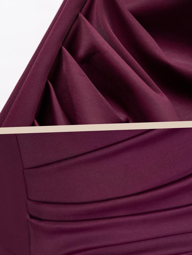 CurvySweet Women’s Drape Neck Midi Dress with Built-In Bra, Off Shoulder Straps & Ruffle Hem - 603