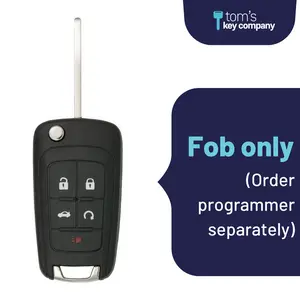 Brand New Aftermarket 5-Button Smart Key Fob with Lock, Unlock, Remote Start, Trunk, Panic for Select GMC Vehicles (BUISK-5B-TRUNK-RS-FK)