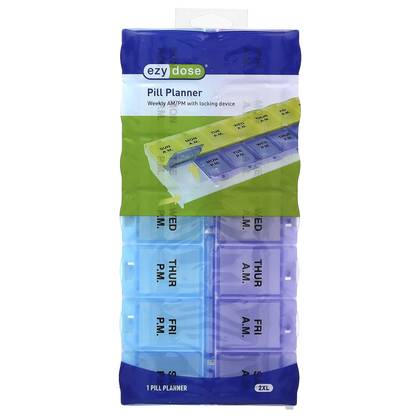 Ezy Dose Weekly AM/PM with Locking Device Pill Planner, 2 XL, 1 Count