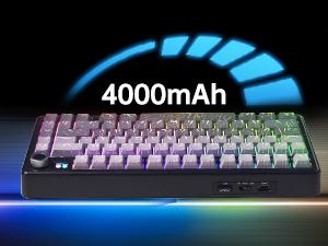 Aula F75 MAX Wireless Mechanical Keyboard with TFT Screen and Knob, Gasket Gaming Keyboard in 75% Layout, Hot Swappable, RGB Backlight, for  Multimedia ScrolWheel, creamy keyboards