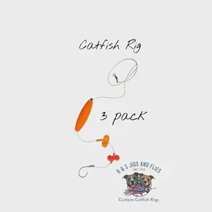 Hand Tied Catfish Rig, Pack of 3, 40 lb line, available in 4/0 and 6/0 Lazer shape stainless steal hooks