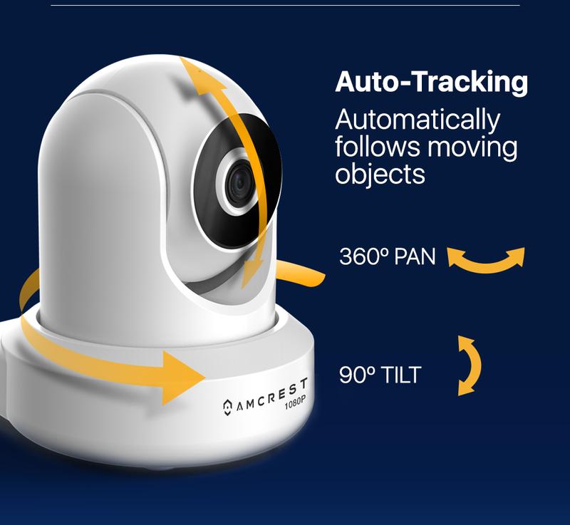 Amcrest HD Pan Tilt Cam - Wired 1080p Pan Tilt Security Camera, 360° for Pets/Monitor/Security System, 2-Way Audio