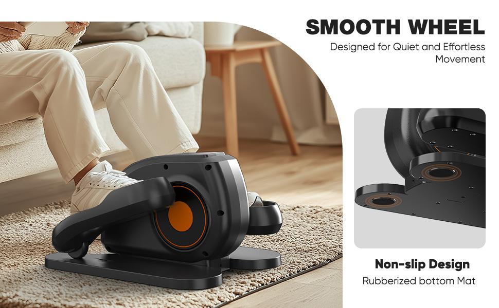 Under-Desk Elliptical Machine Mini Elliptical Compact & Quiet with Adjustable Speed LED Display Portable Fitness Solution