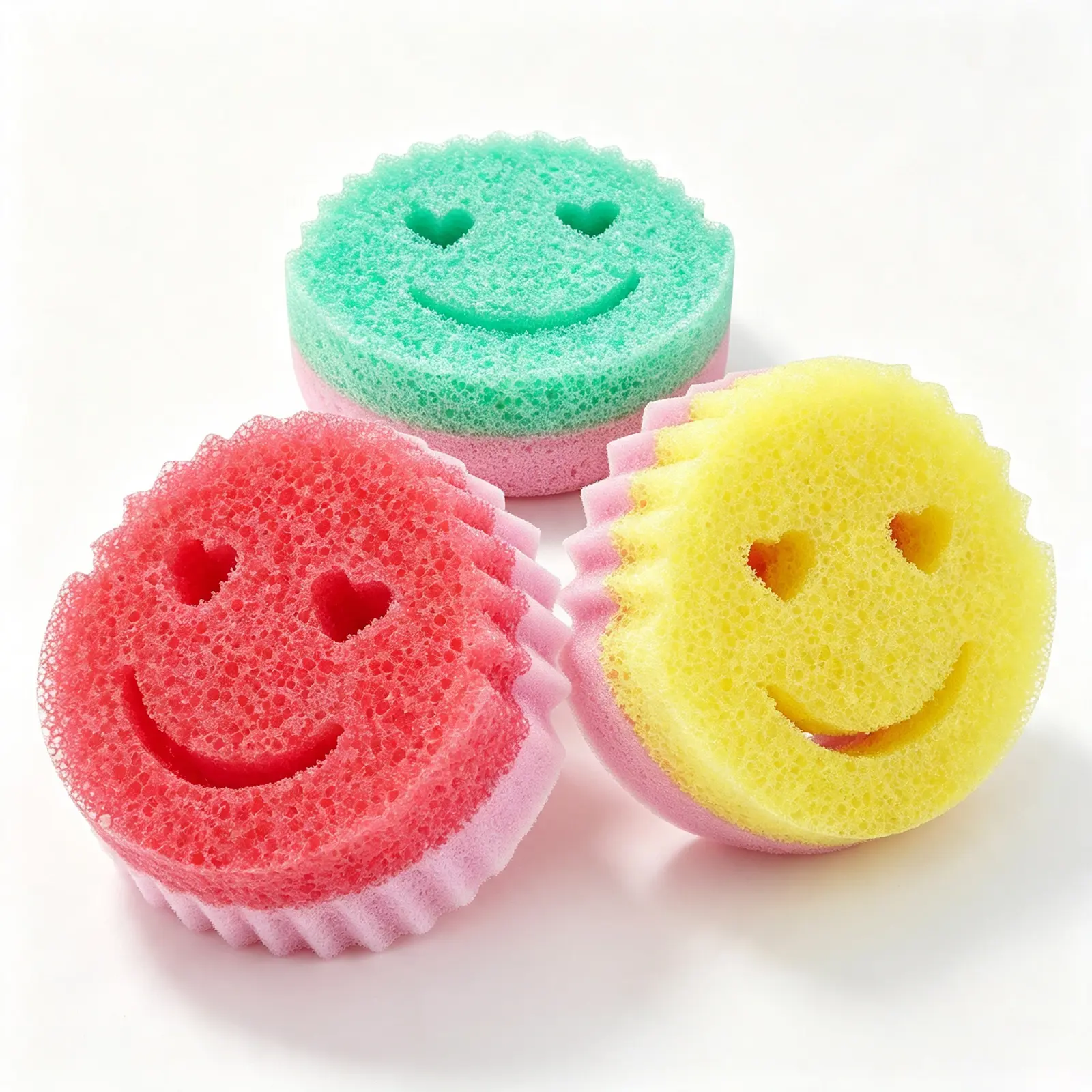 Smiley Face Dual Sided Temperature Sensitive Dish Sponge