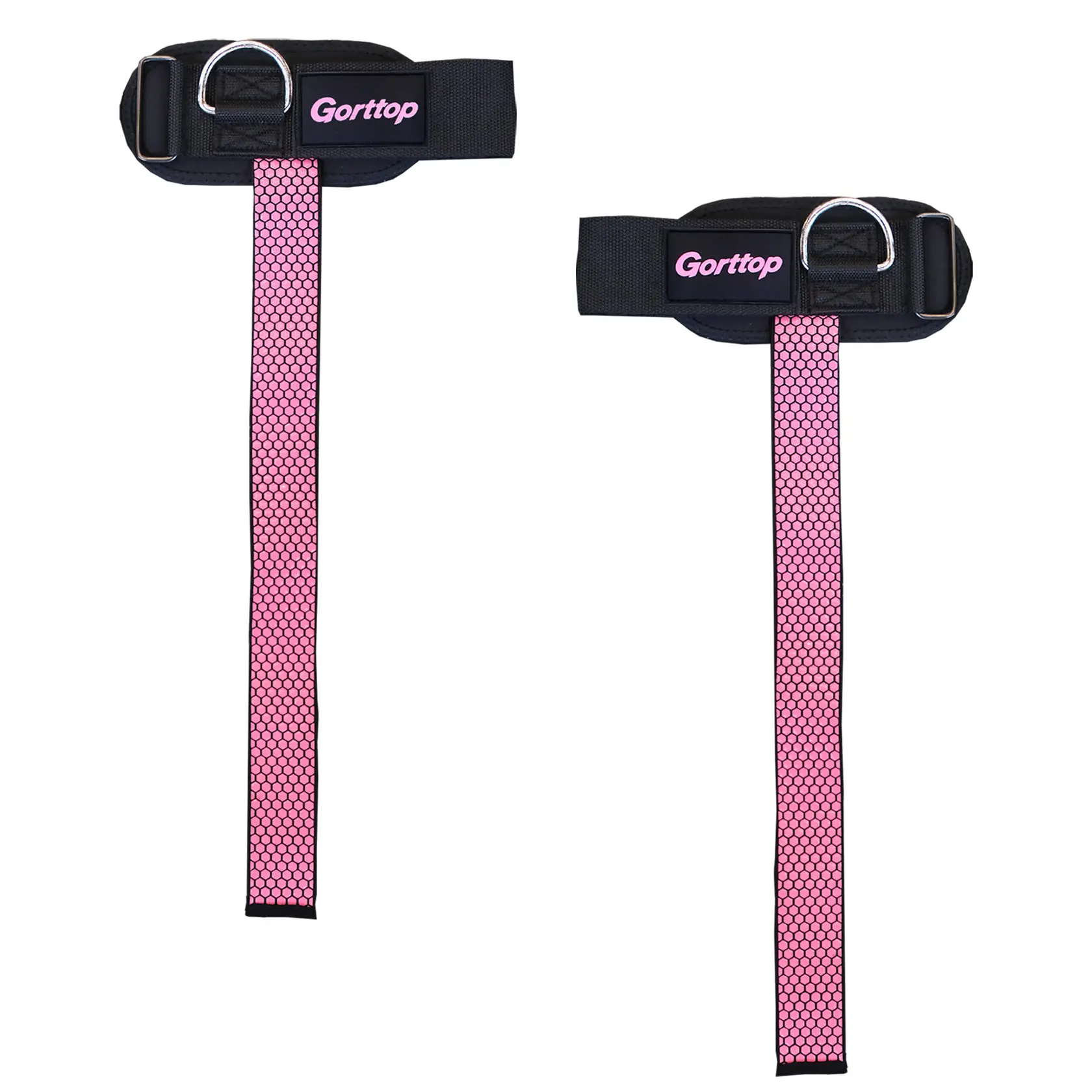 Gorttop  Lifting Straps with Reinforced D-Ring, Heavy Duty Anti-Slip Wrist Support for Deadlifts Powerlifting, Adjustable Secure Fit Lifting Wrist Straps for Men Women Gym Strength Training